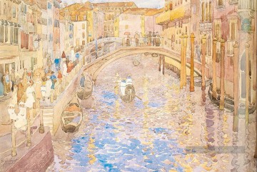 Vénitien Canal Scene postimpressionnisme Maurice Prendergast Venise Peinture à l'huile